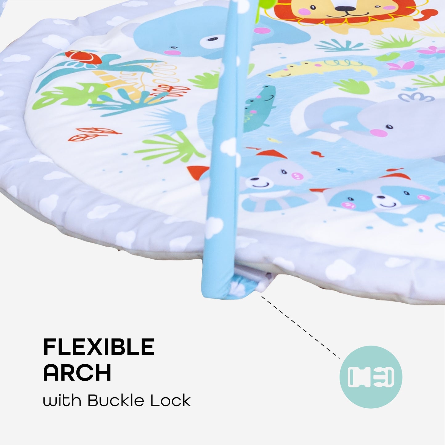 MOON Perky Playmat (Jungle) / MOON Organic Feeding Nursing Pillow (White, Organic Fabric) / MOON Soft Cloth Book (Animals)