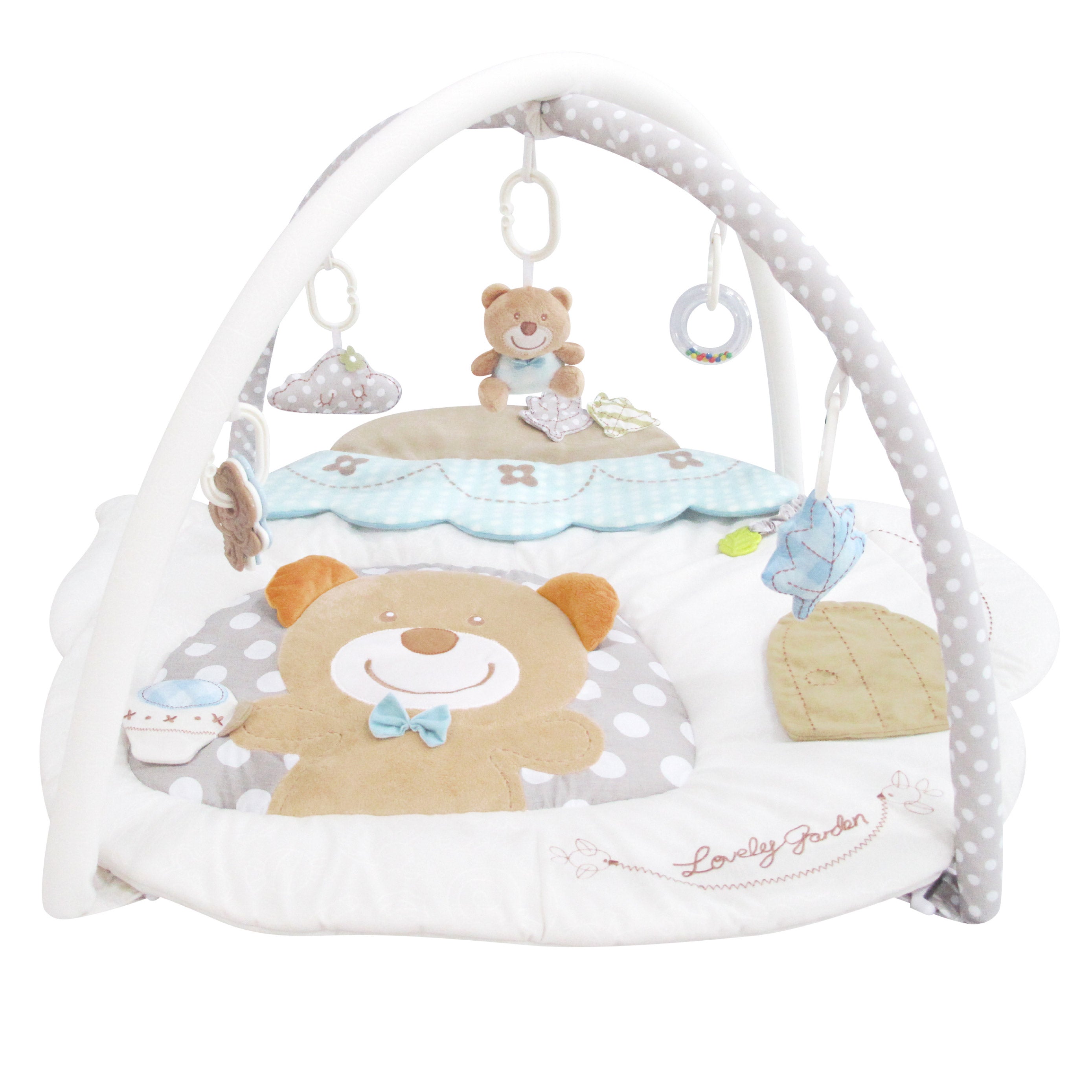MOON Perky Playmat (Teapot Bear) / MOON Organic Feeding Nursing Pillow (White, Organic Fabric) / MOON Soft Cloth Book (Numbers) - The Moon Brand™