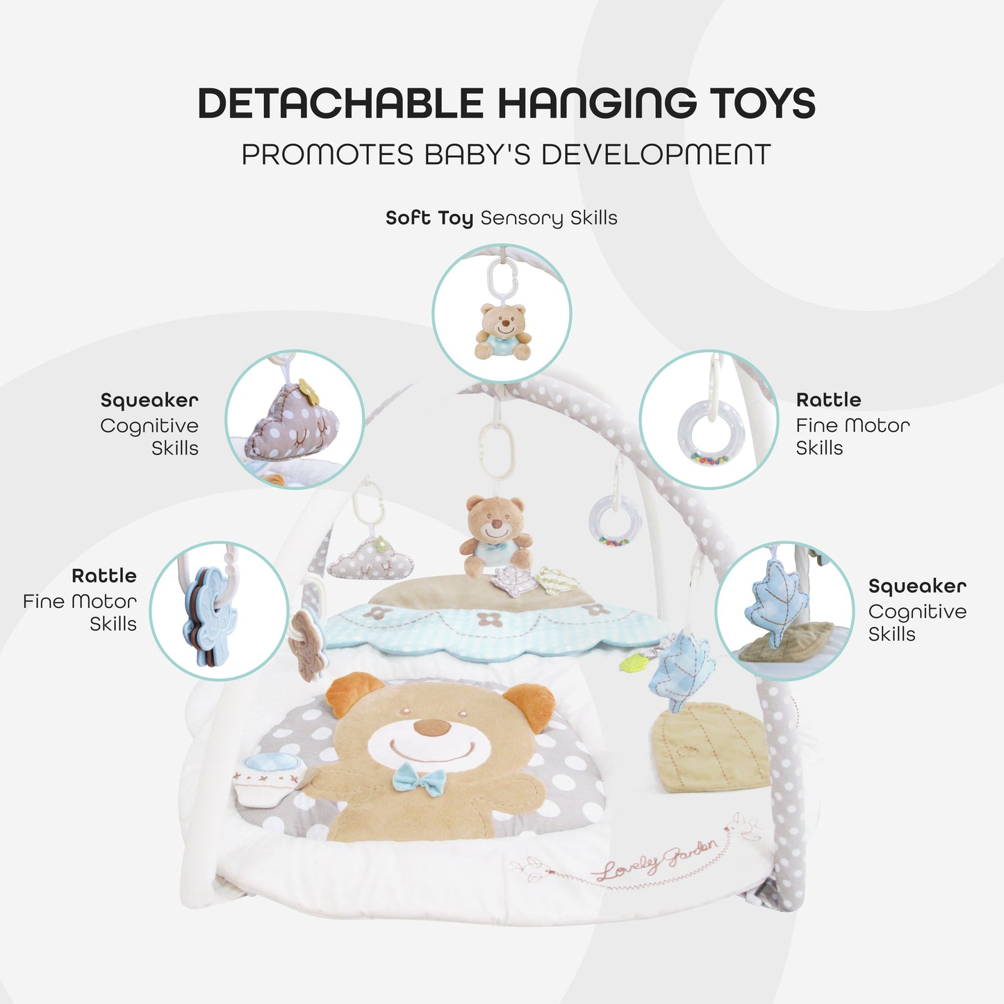 MOON Perky Playmat (Teapot Bear) / MOON Organic Feeding Nursing Pillow (White, Organic Fabric) / MOON Soft Cloth Book (Numbers)