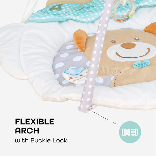 MOON Perky Playmat (Teapot Bear) / MOON Organic Feeding Nursing Pillow (White, Organic Fabric) / MOON Soft Cloth Book (Numbers)