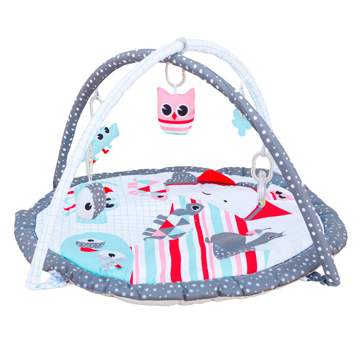 MOON Perky Playmat (Good Day) / MOON Organic Feeding Nursing Pillow (White, Organic Fabric) / MOON Soft Cloth Book (Animals) - The Moon Brand™