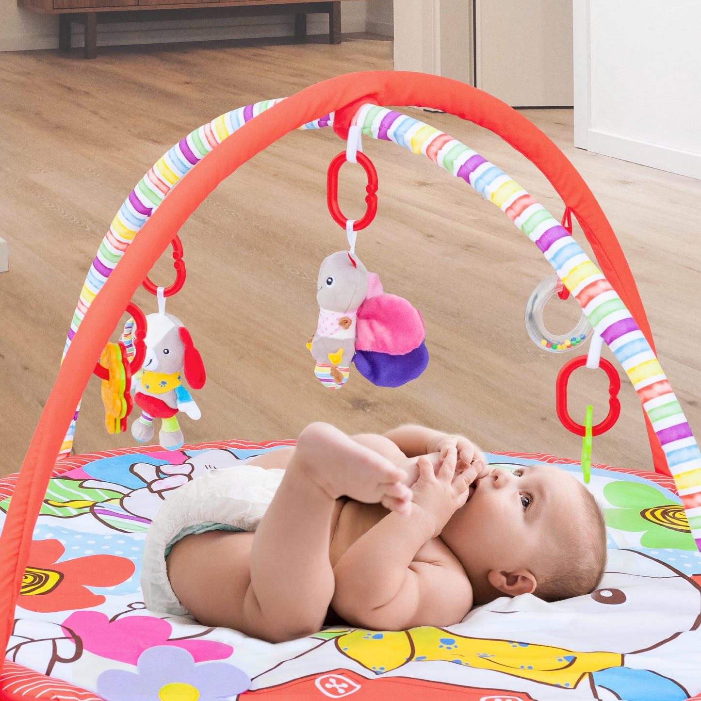 MOON Perky Playmat (Garden) / MOON Organic Feeding Nursing Pillow (White, Organic Fabric) / MOON Soft Cloth Book (Numbers)