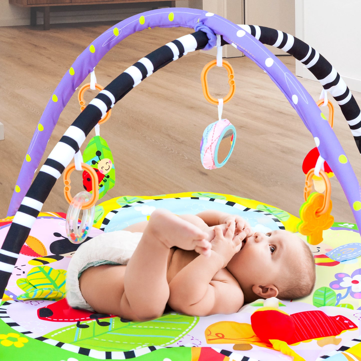 MOON Perky Playmat (Flower) / MOON Organic Feeding Nursing Pillow (White, Organic Fabric) / MOON Soft Cloth Book (Numbers)