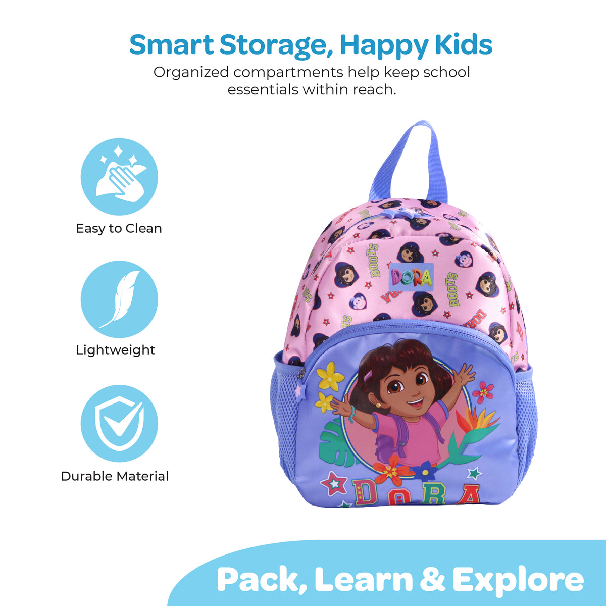 MOON Licensed Dora the Explorer 3-in-1 Kids Backpack Set