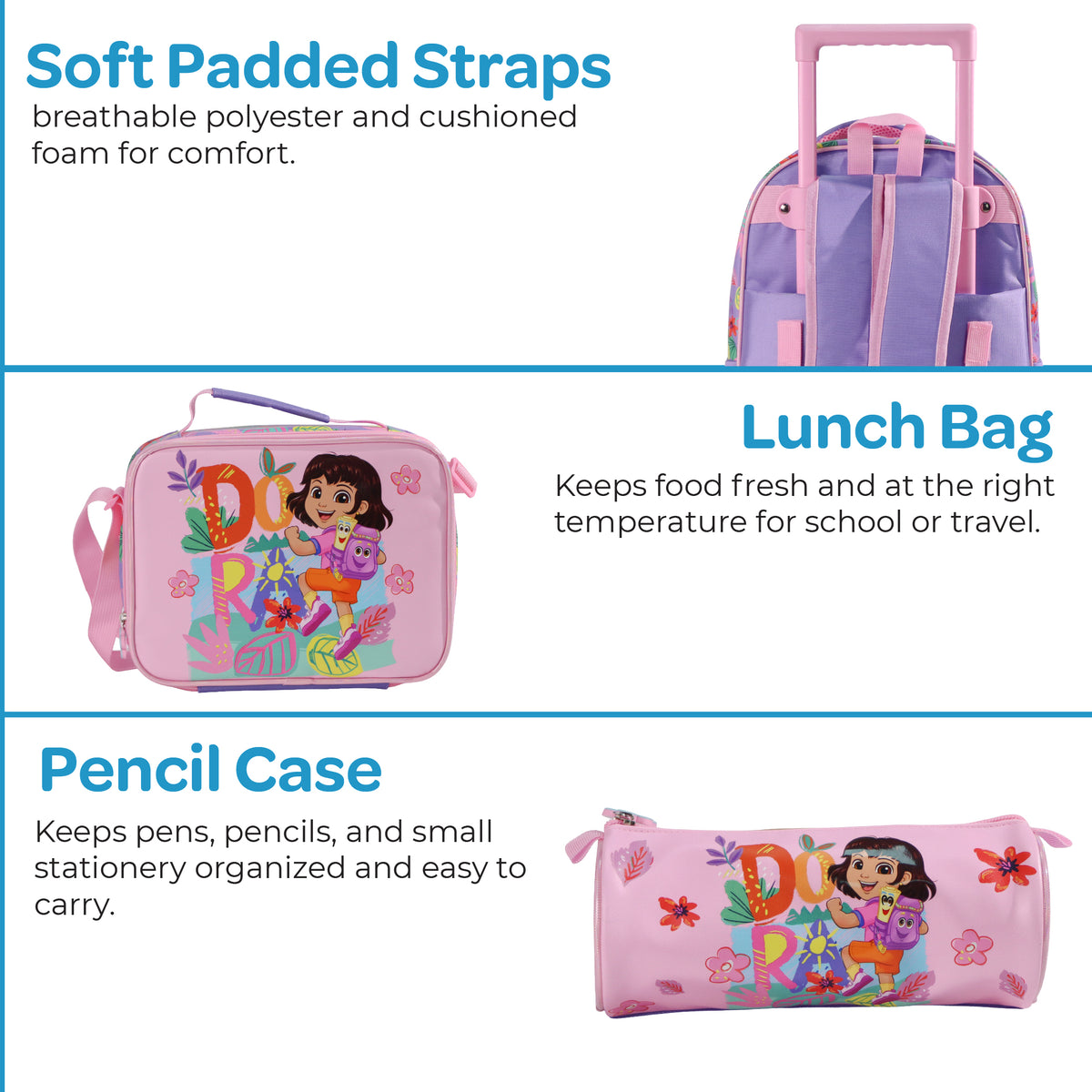 The MOON Dora the Explorer 3 in 1 Trolley Set