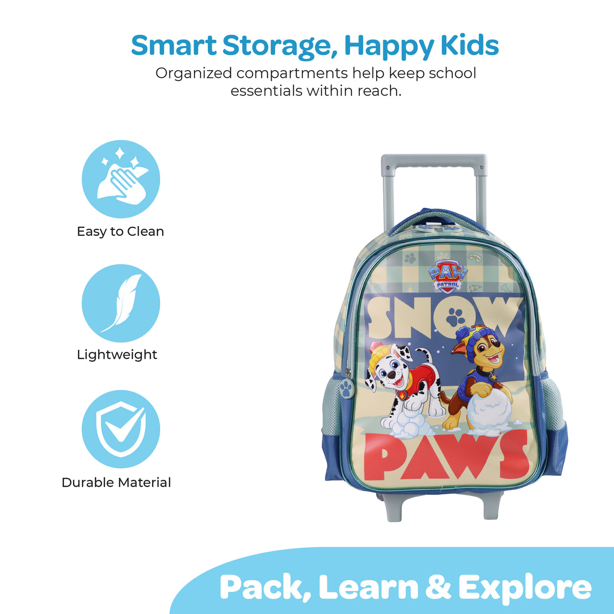 MOON Licensed Paw Patrol Snow Paw 3 in 1 Kids Trolley Set