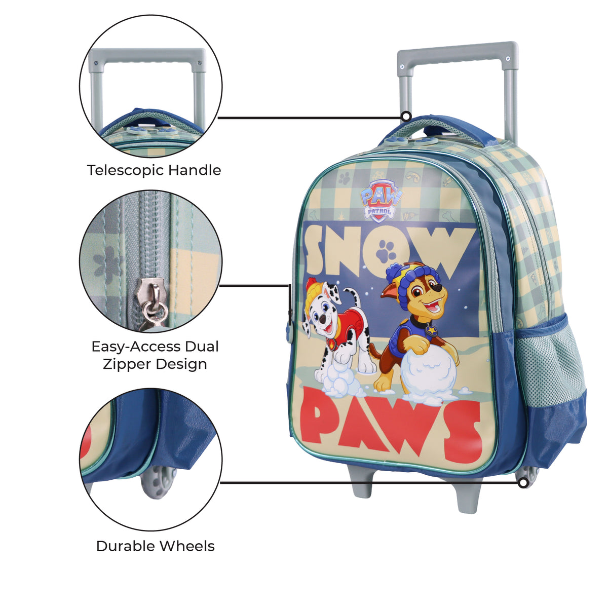 MOON Licensed Paw Patrol Snow Paw 3 in 1 Kids Trolley Set