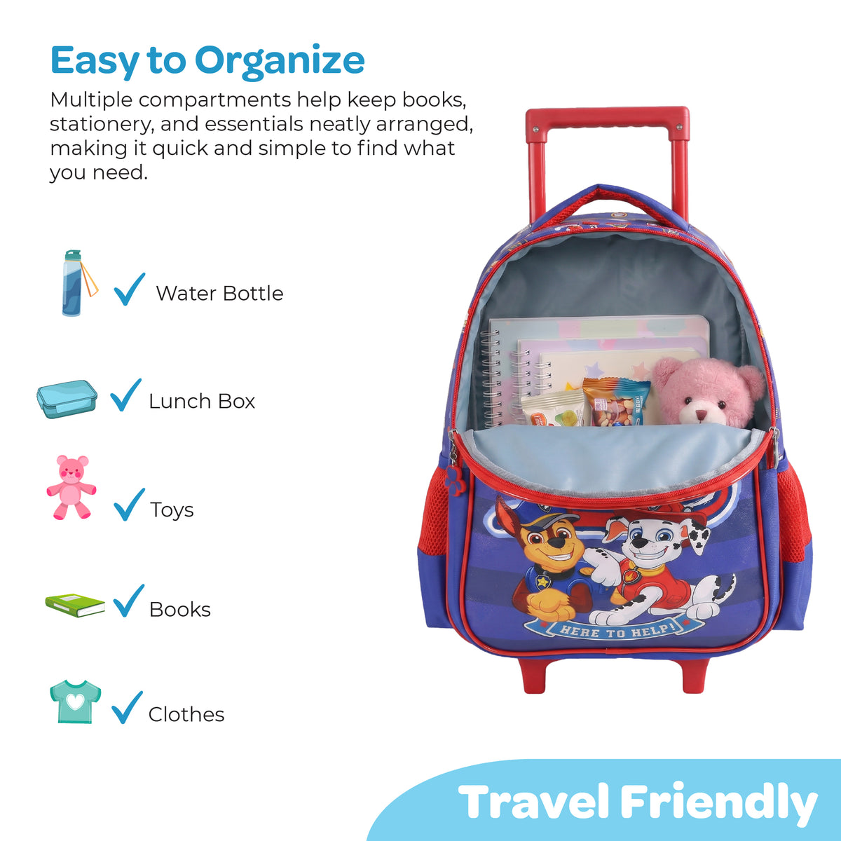 MOON Licensed Paw Patrol First Class 3 in 1 Kids Trolley Set