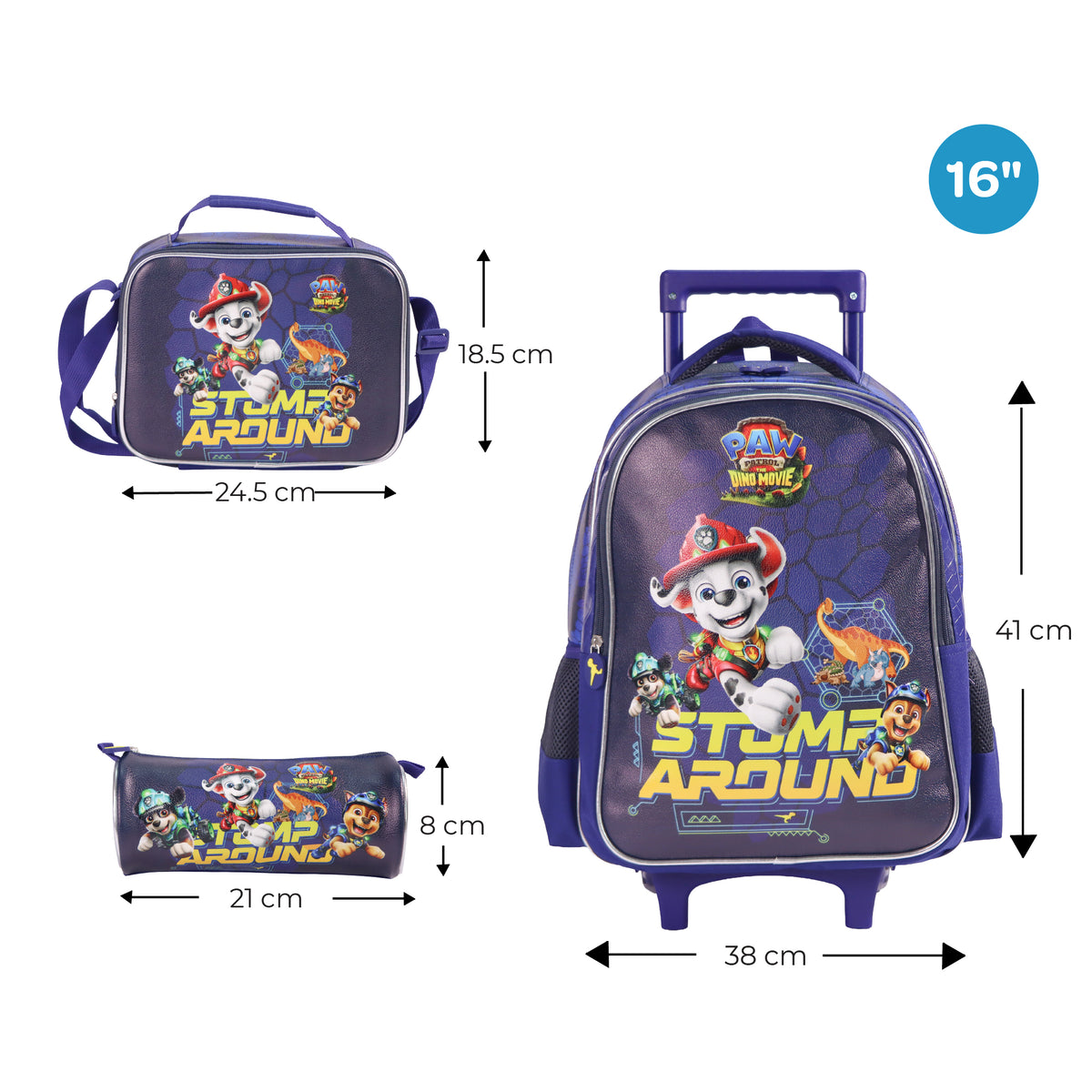 MOON Licensed Paw Patrol 3 in 1 Kids Trolley Set