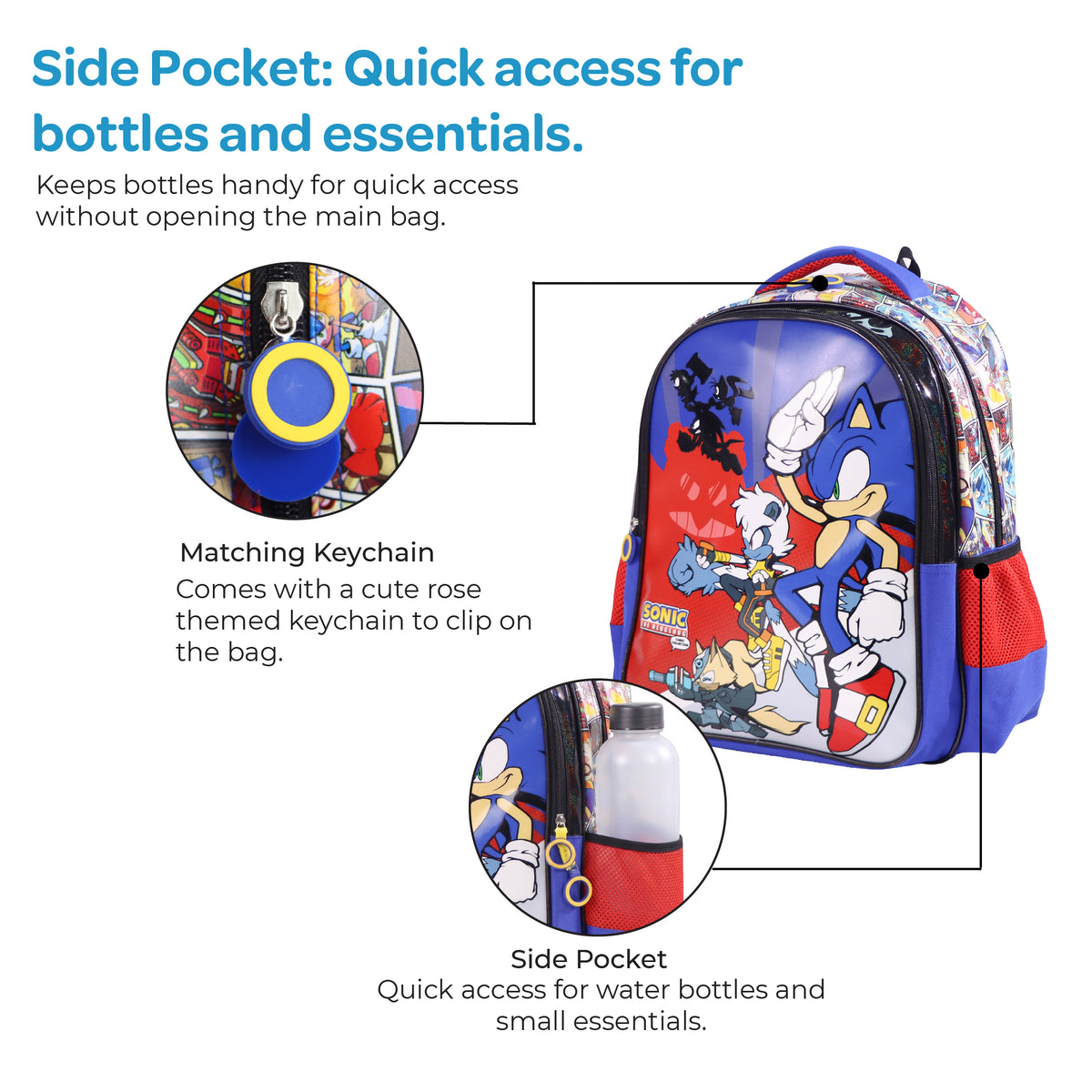 MOON SONIC THE HEDGEHOG 3 in 1 Backpack Set