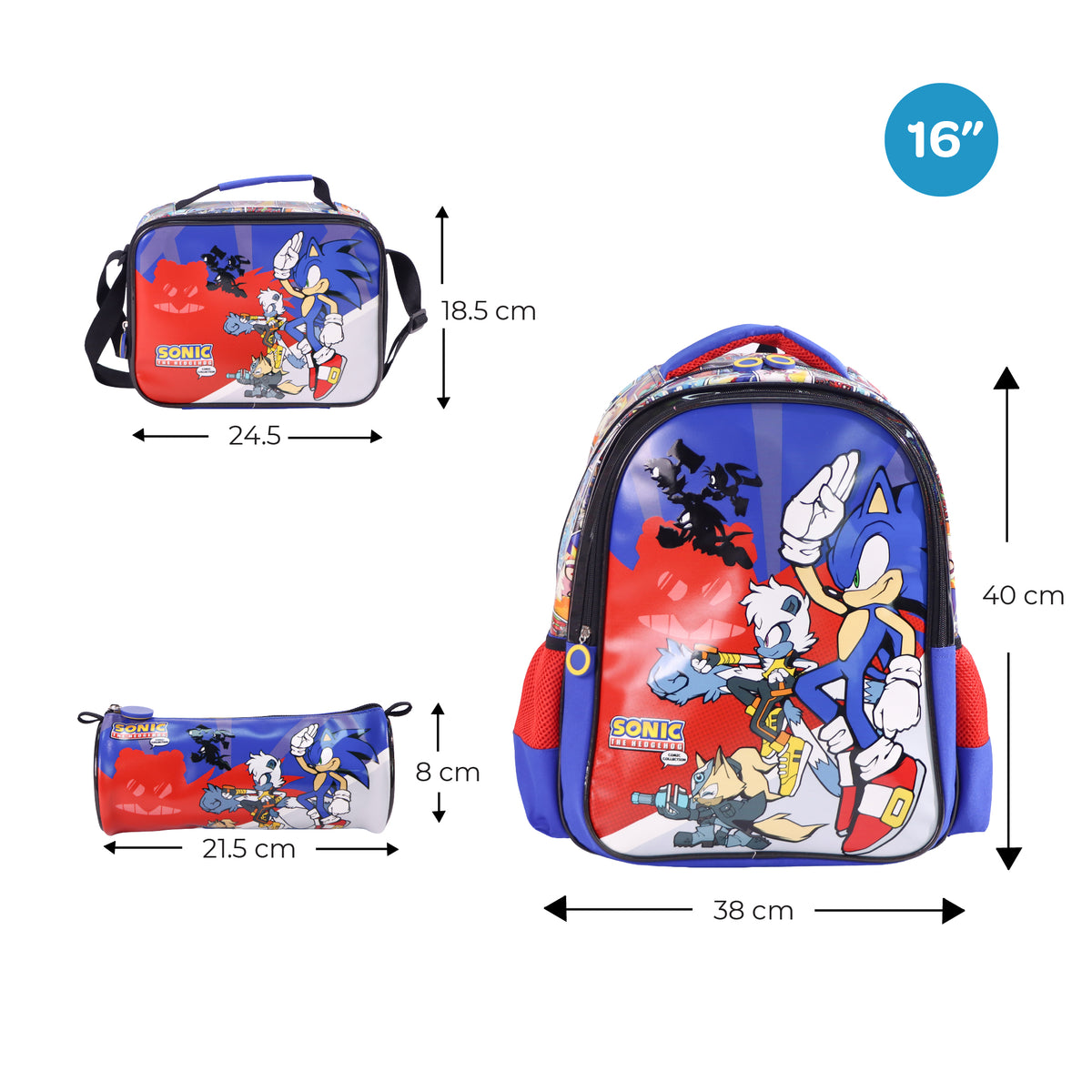 MOON SONIC THE HEDGEHOG 3 in 1 Backpack Set