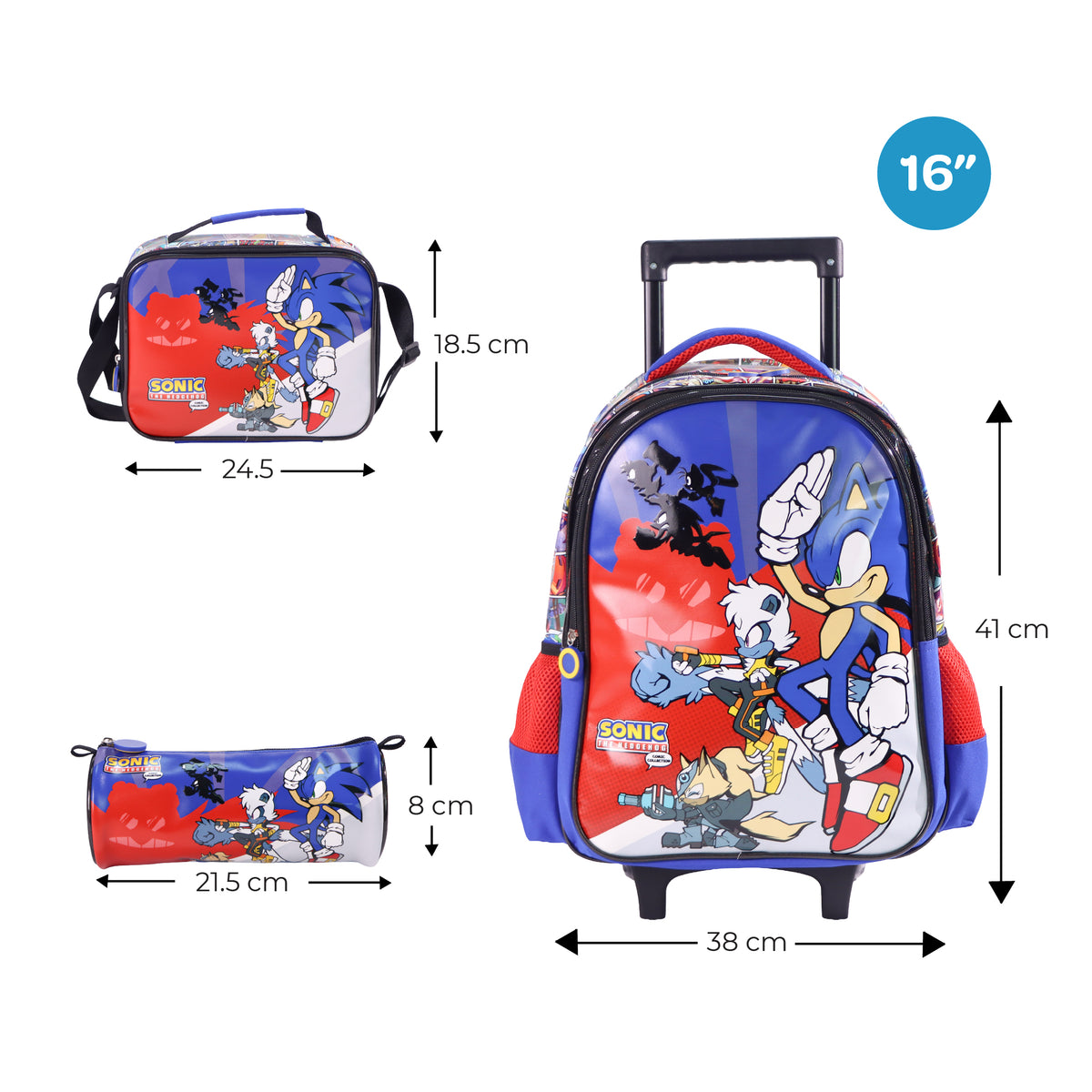 MOON Sonic the Hedgehog 3-in-1 Kids Trolley Set