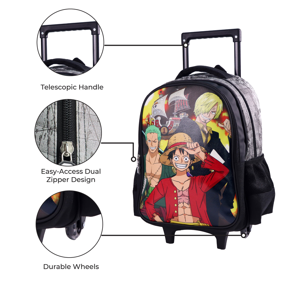 MOON Licensed One Piece 3 in 1 Kids Trolley Set