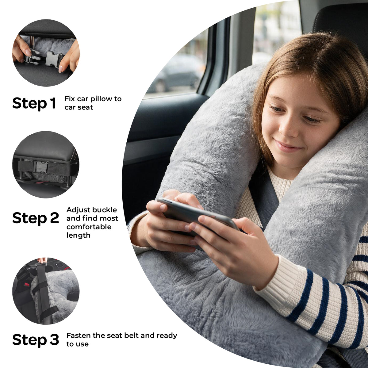 MOON Travel Pillow – U-Shape Neck Support Pillow for Kids & Adults