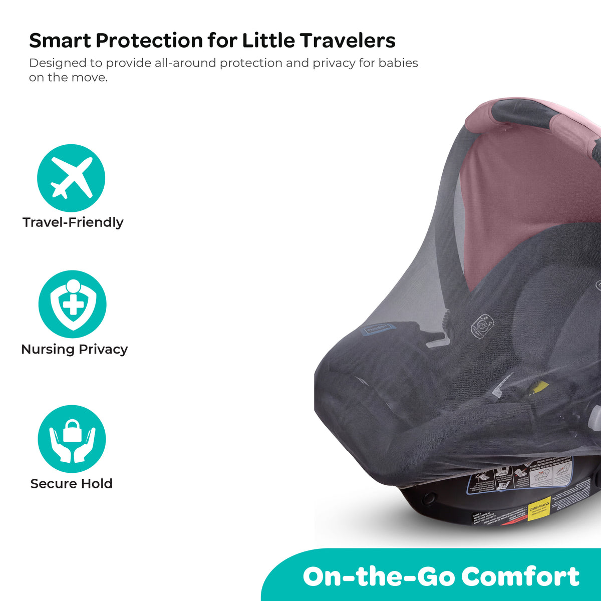 MOON 2-in-1 Universal Baby Car Seat Cover – Sunshade & Mosquito Net