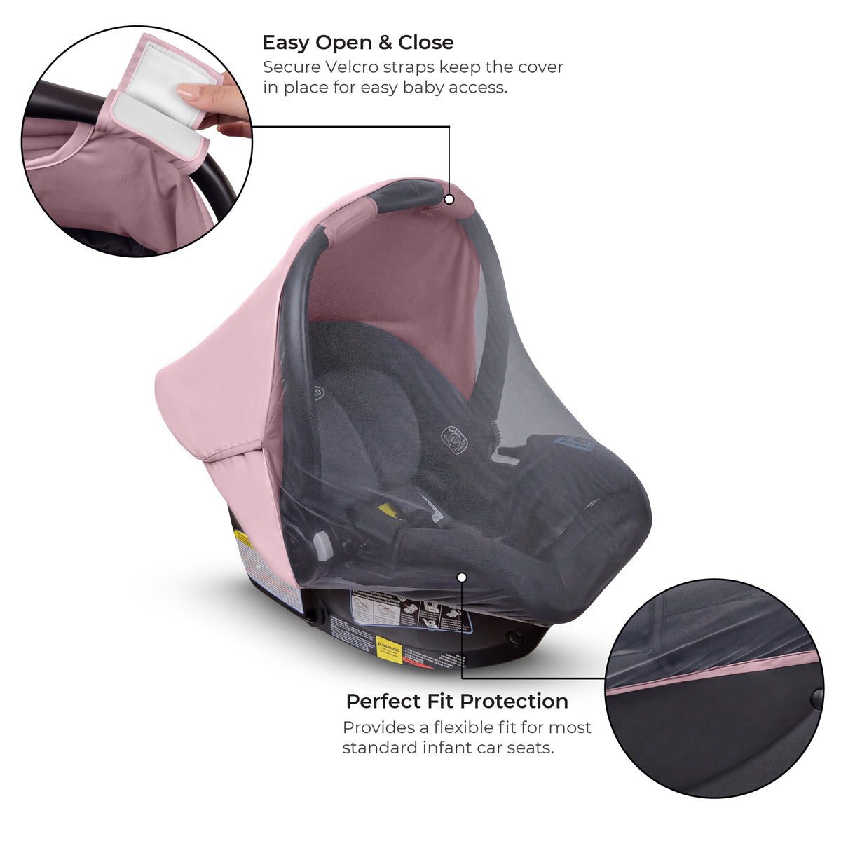 MOON 2-in-1 Universal Baby Car Seat Cover – Sunshade & Mosquito Net