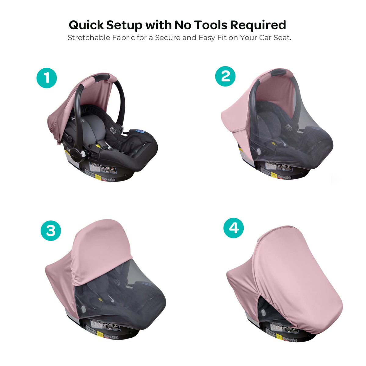 MOON 2-in-1 Universal Baby Car Seat Cover – Sunshade & Mosquito Net