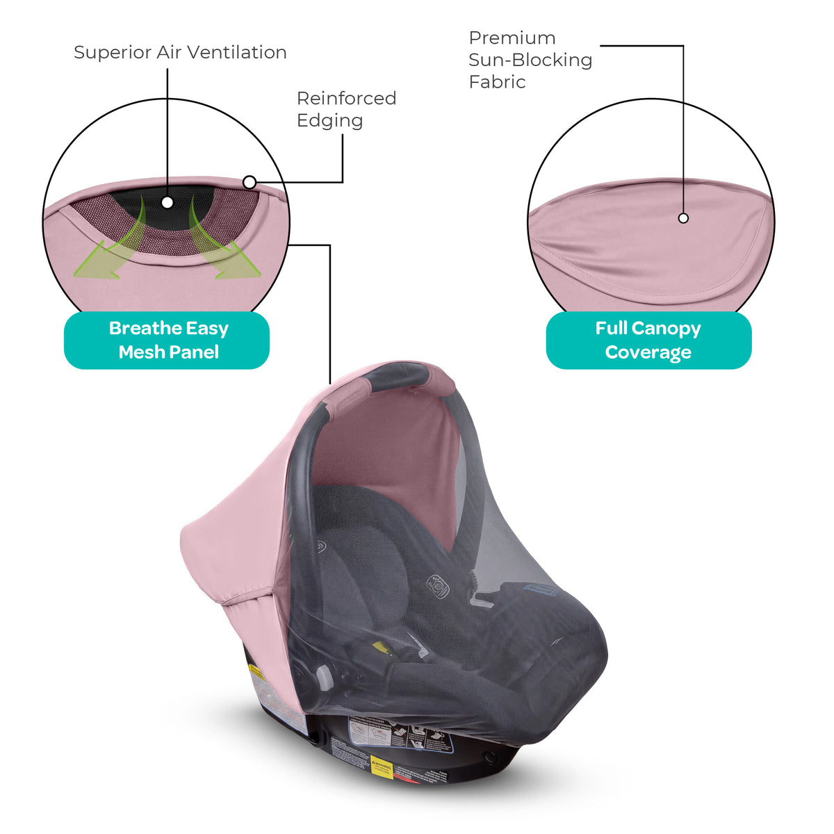 MOON 2-in-1 Universal Baby Car Seat Cover – Sunshade & Mosquito Net