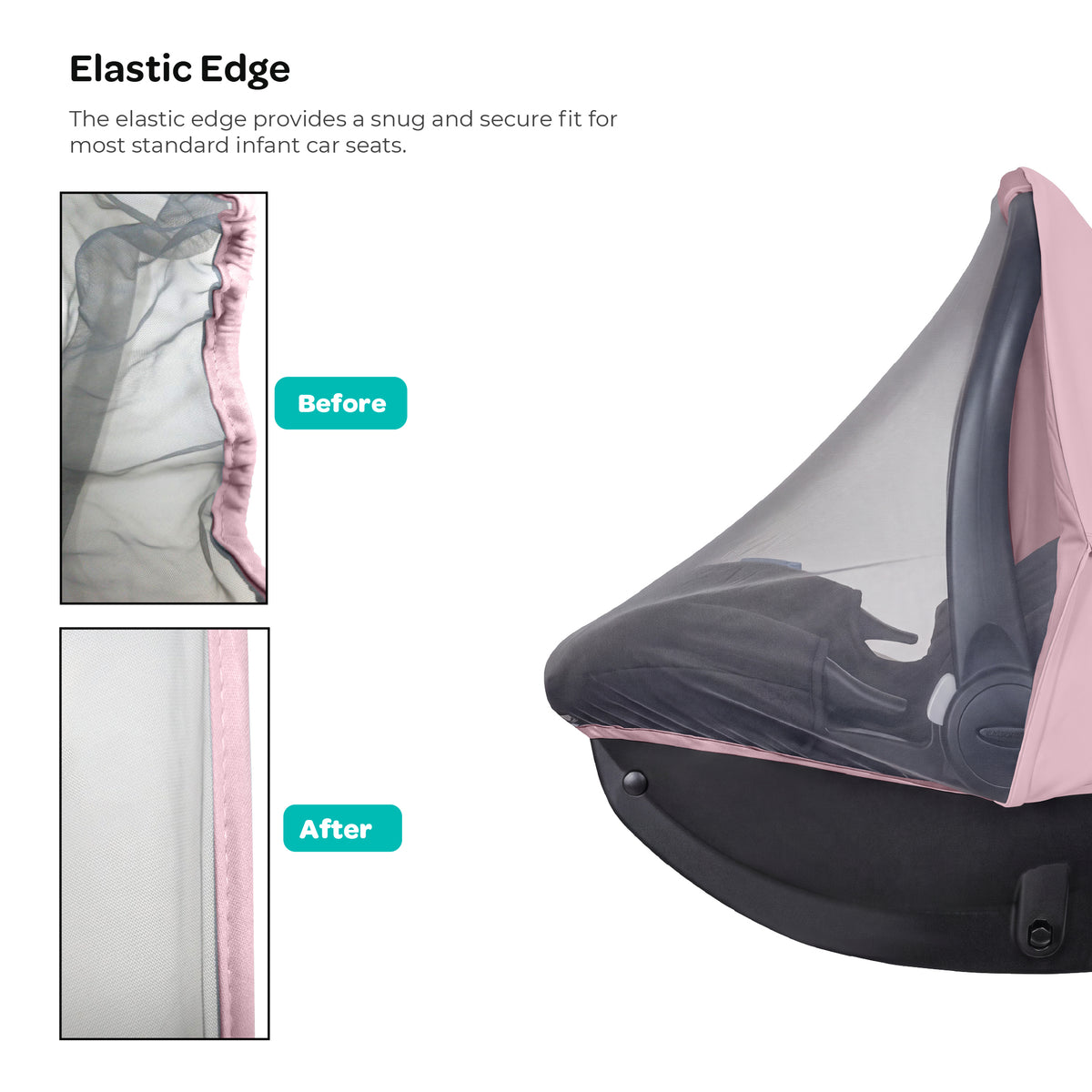 MOON 2-in-1 Universal Baby Car Seat Cover – Sunshade & Mosquito Net
