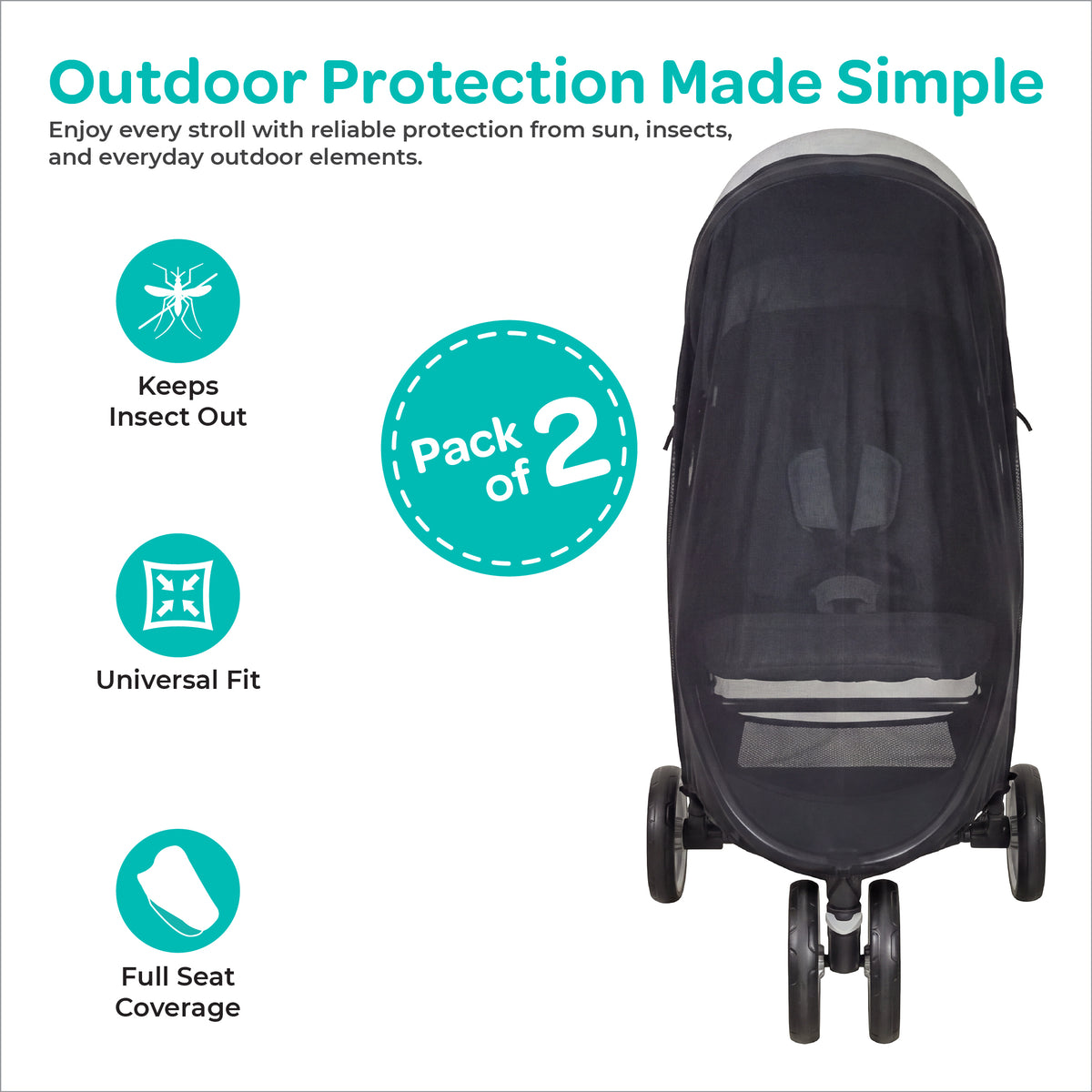 MOON Stroller Sunshade – Universal Baby Stroller UV Protection Cover