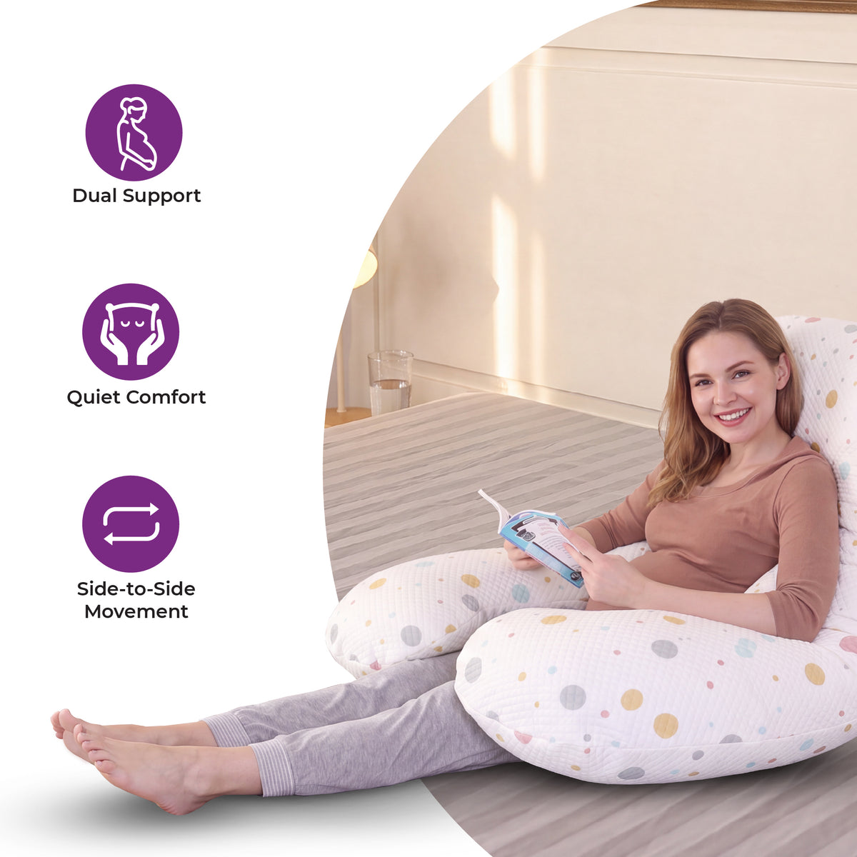 MOON Pregnancy Pillow – U-Shaped Full Body Maternity Support