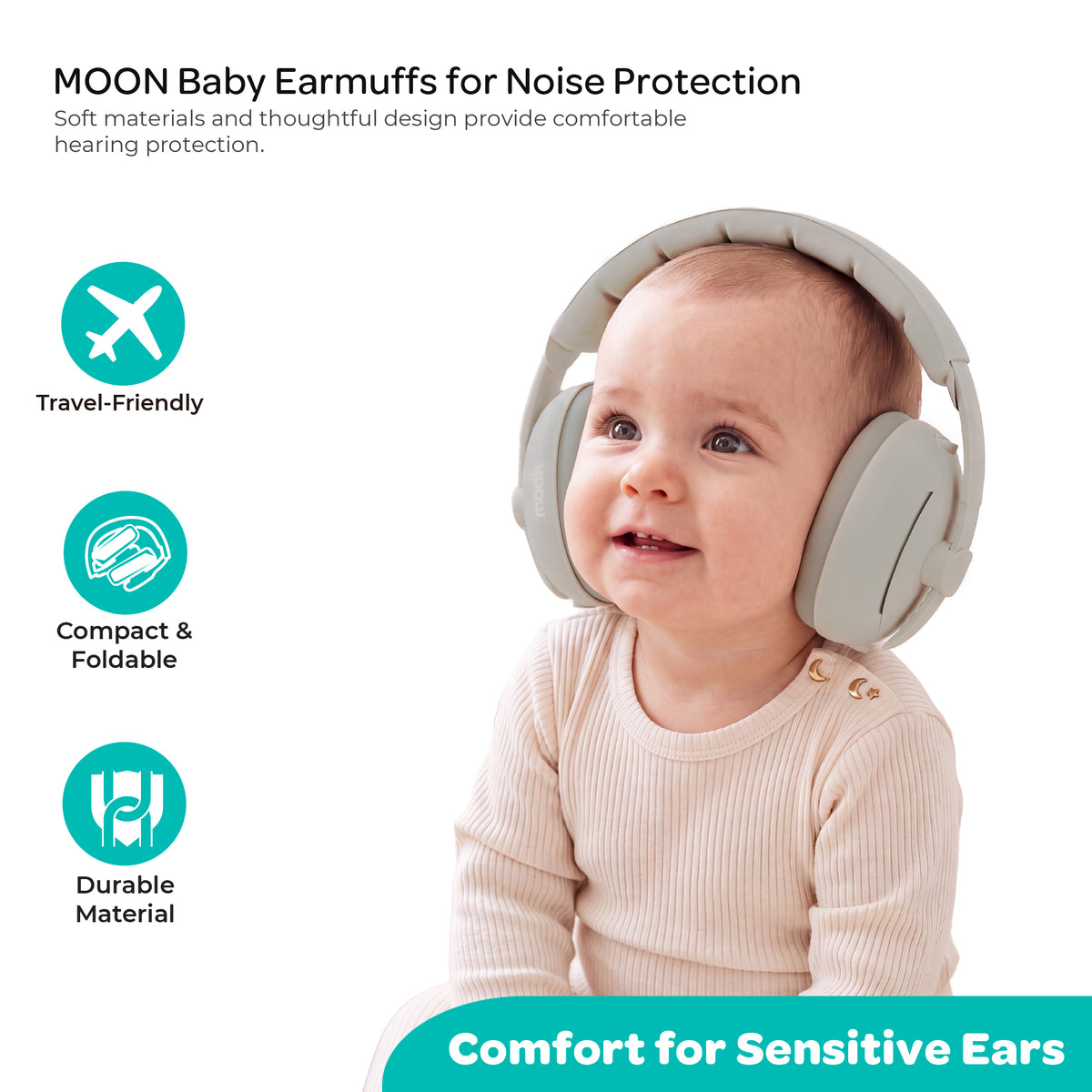 MOON Baby Noise Cancelling Earmuffs – 25dB Hearing Protection