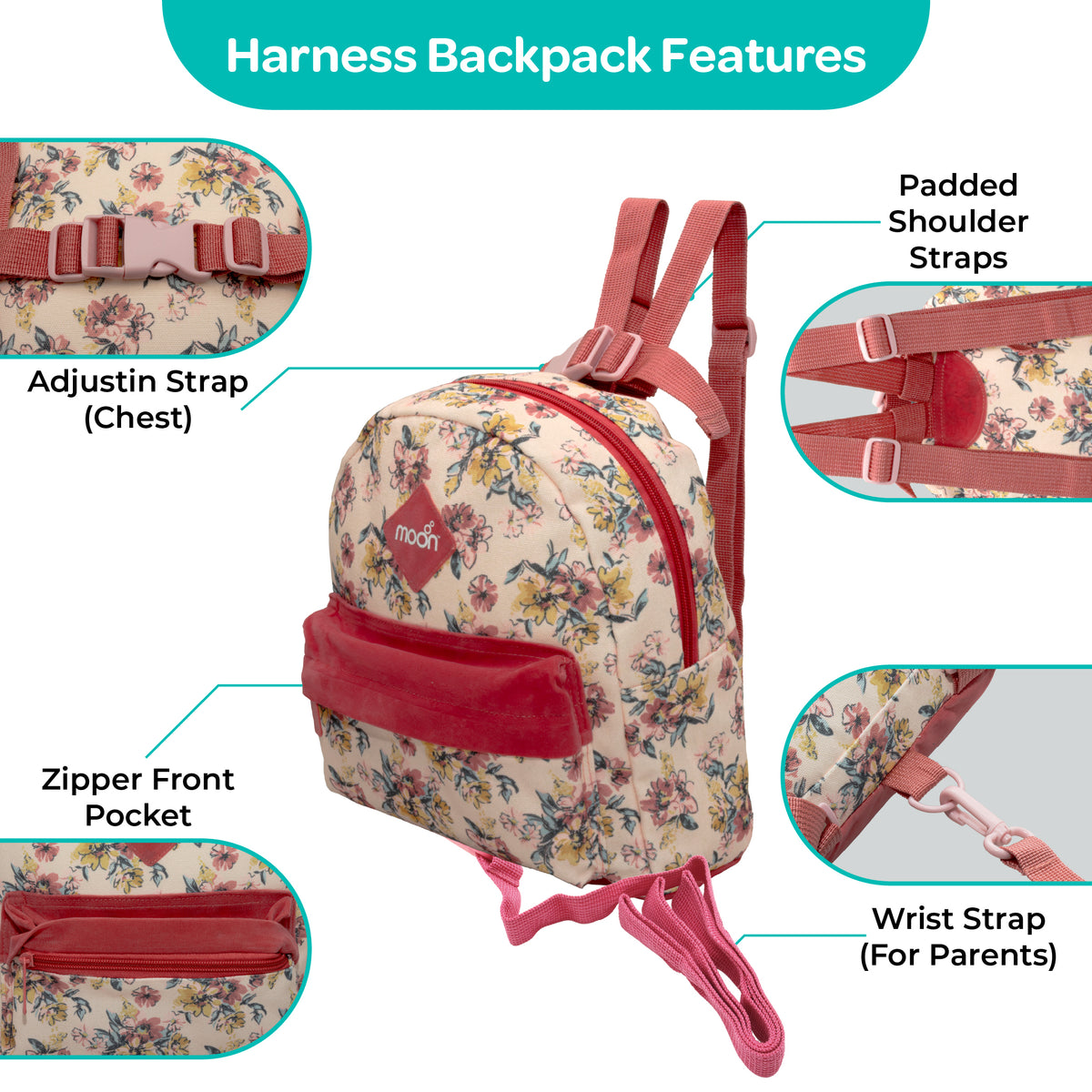 MOON Toddler Harness Backpack with Safety Tether
