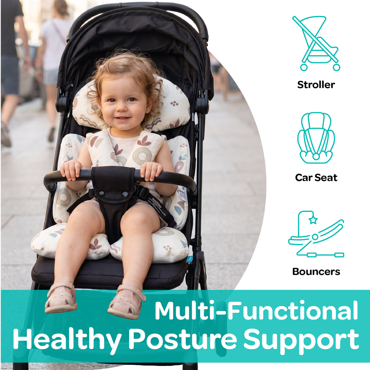 MOON Baby Head Support Cushion – Newborn Head & Neck Support for Car Seat & Stroller