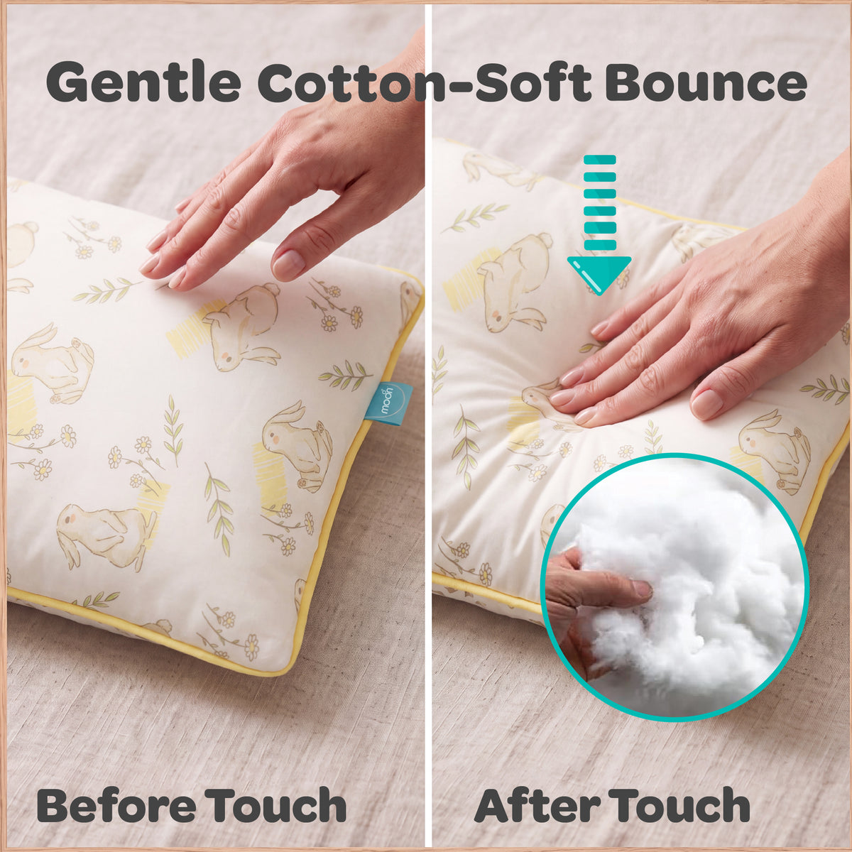 MOON Bamboo Toddler Pillow – Soft Cotton Kids Pillow
