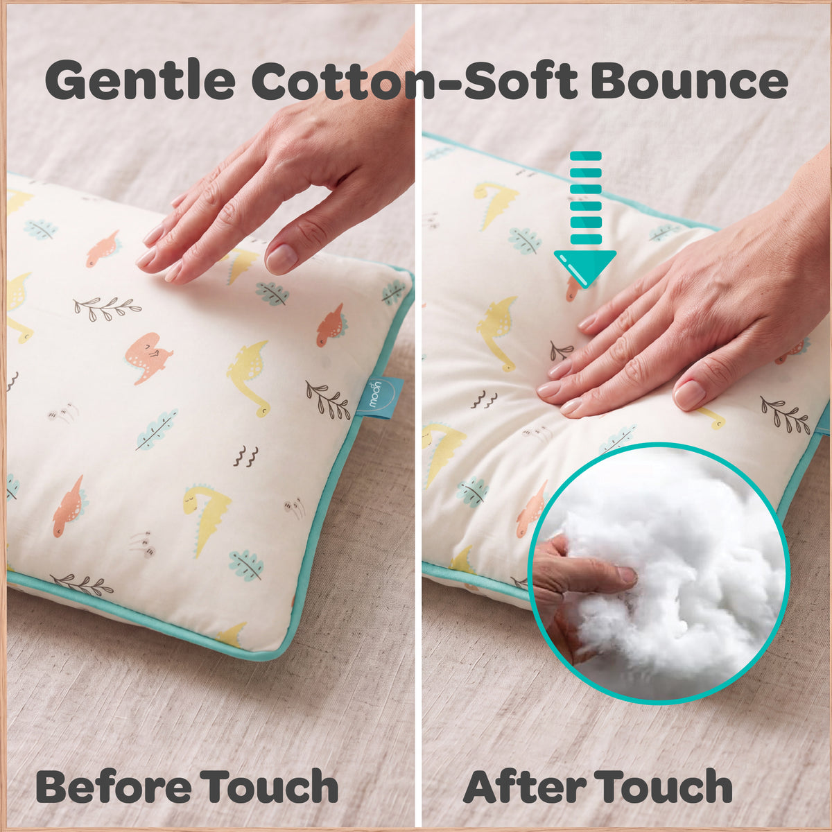 MOON Bamboo Toddler Pillow – Soft Cotton Kids Pillow