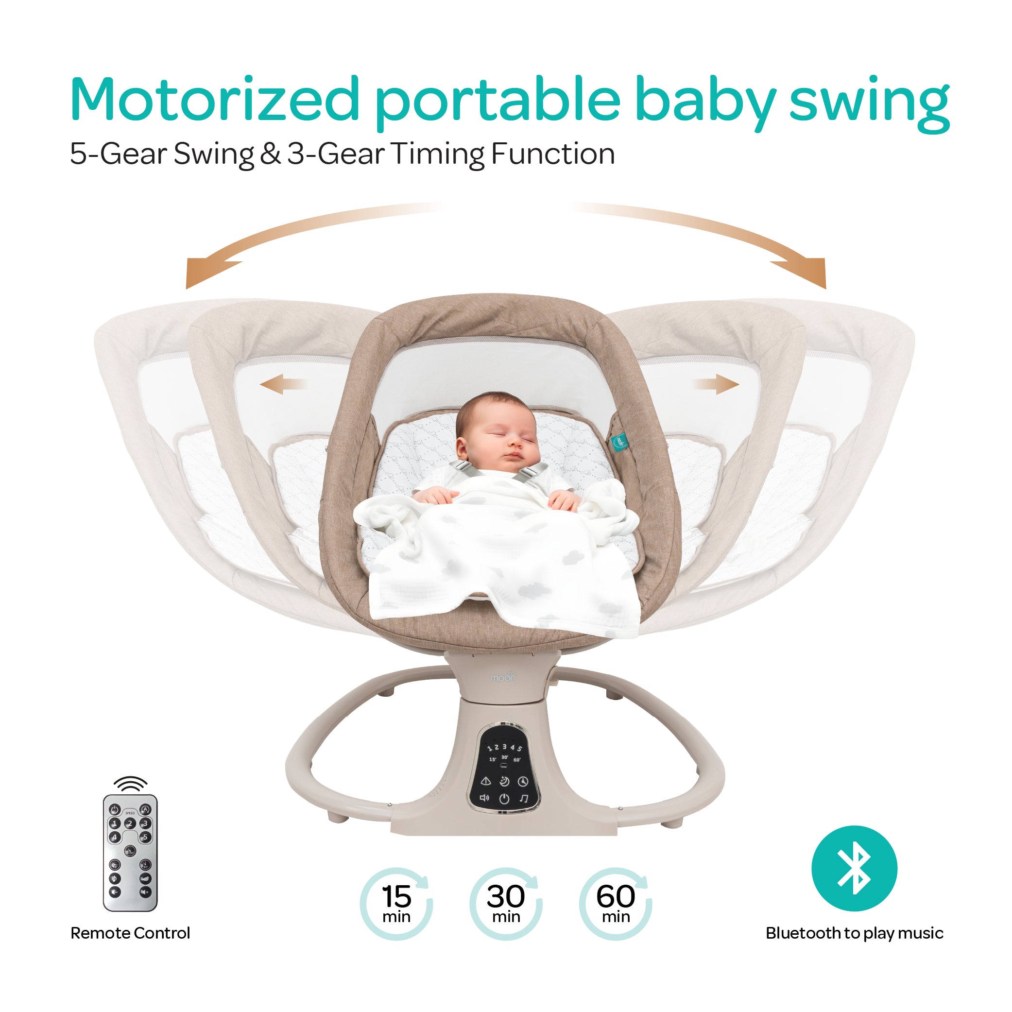 Moonbaby The Moon Brand Koze Baby Swing. 0m+, Holds upto | MOON UAE