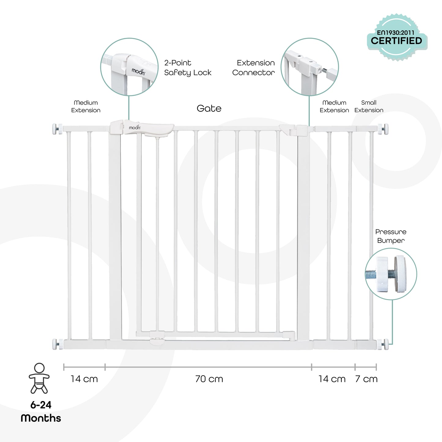 MOON Safety gate  74.5-114 cm