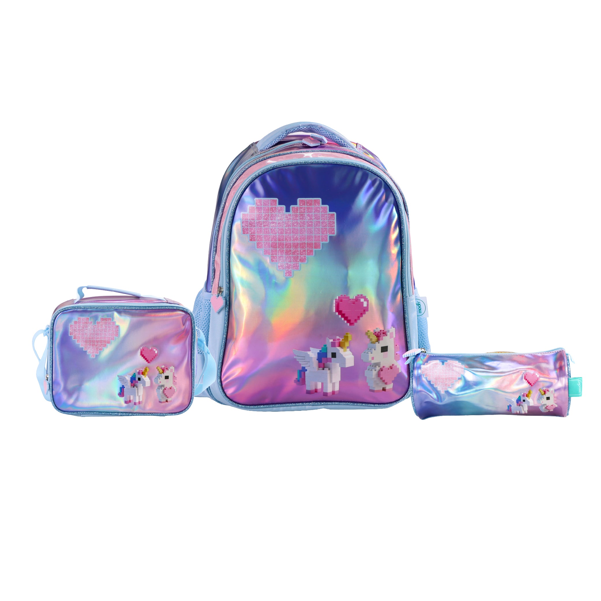 MOON Unicorn Backpack Set for Girls 3 in 1