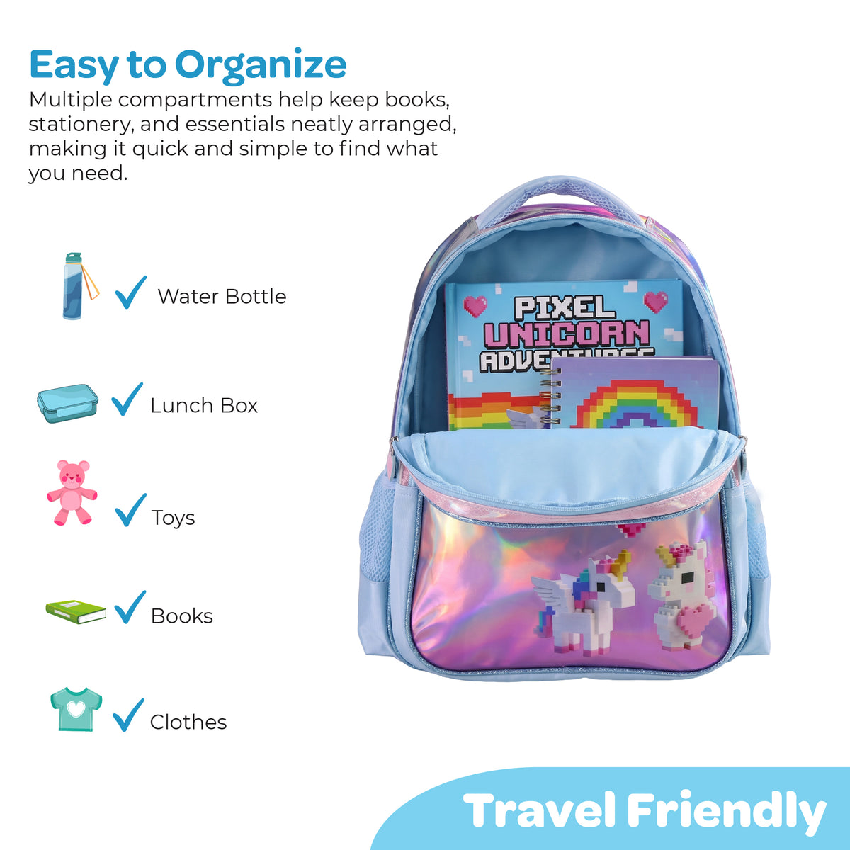 MOON Unicorn Backpack Set for Girls 3 in 1