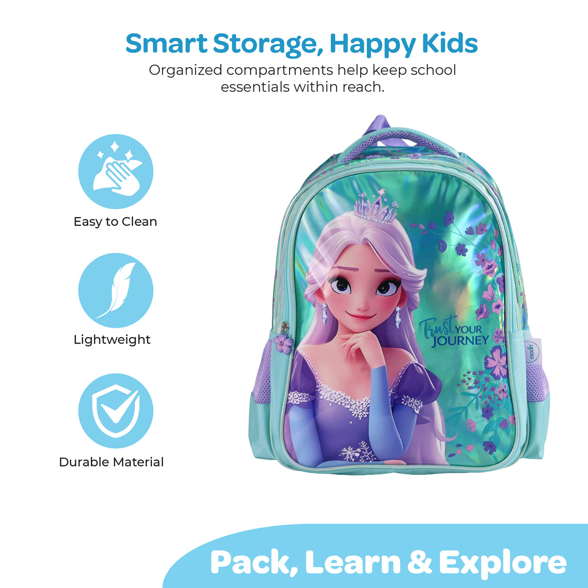 MOON Elsa 3 in 1 Kids School Backpack Set