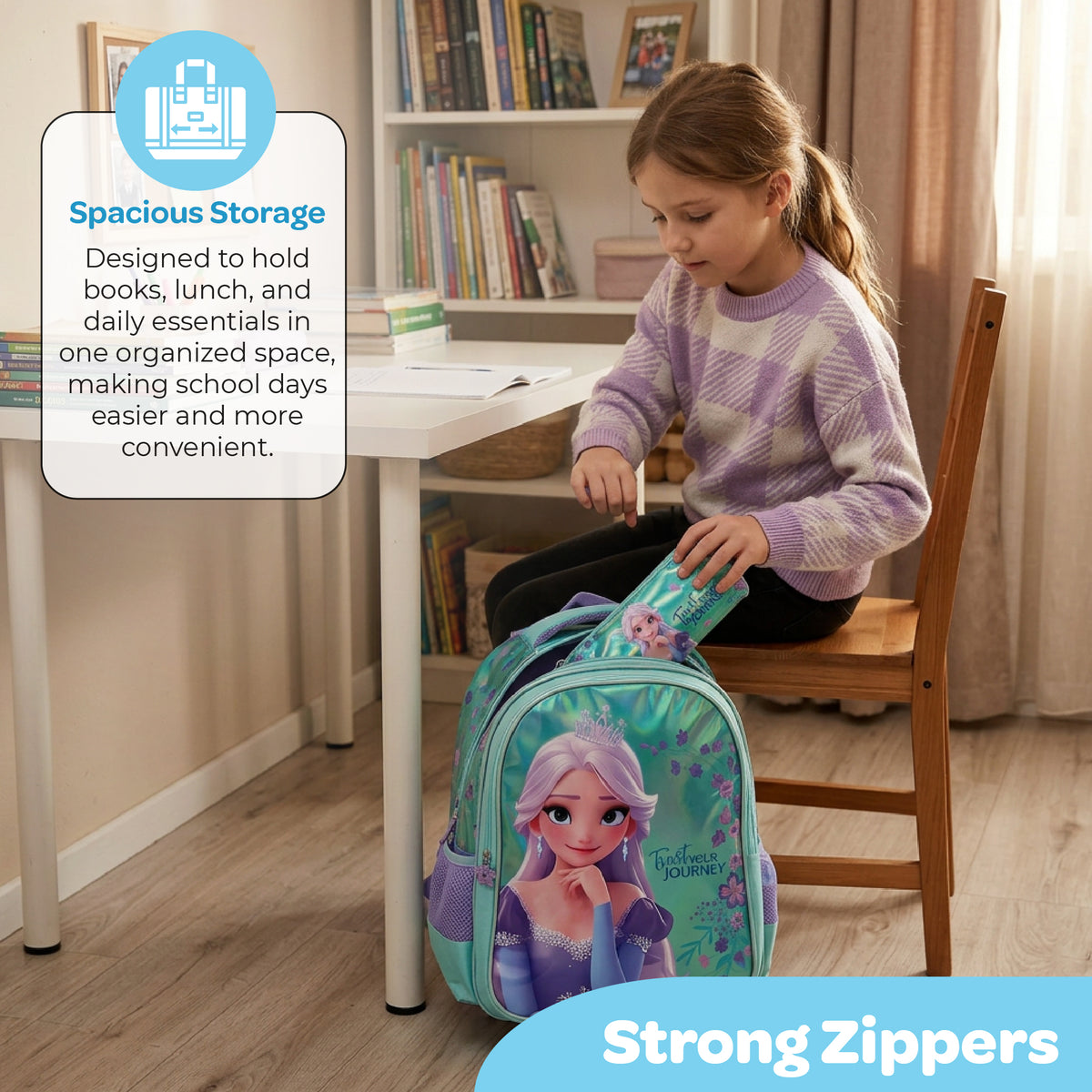 MOON Elsa 3 in 1 Kids School Backpack Set