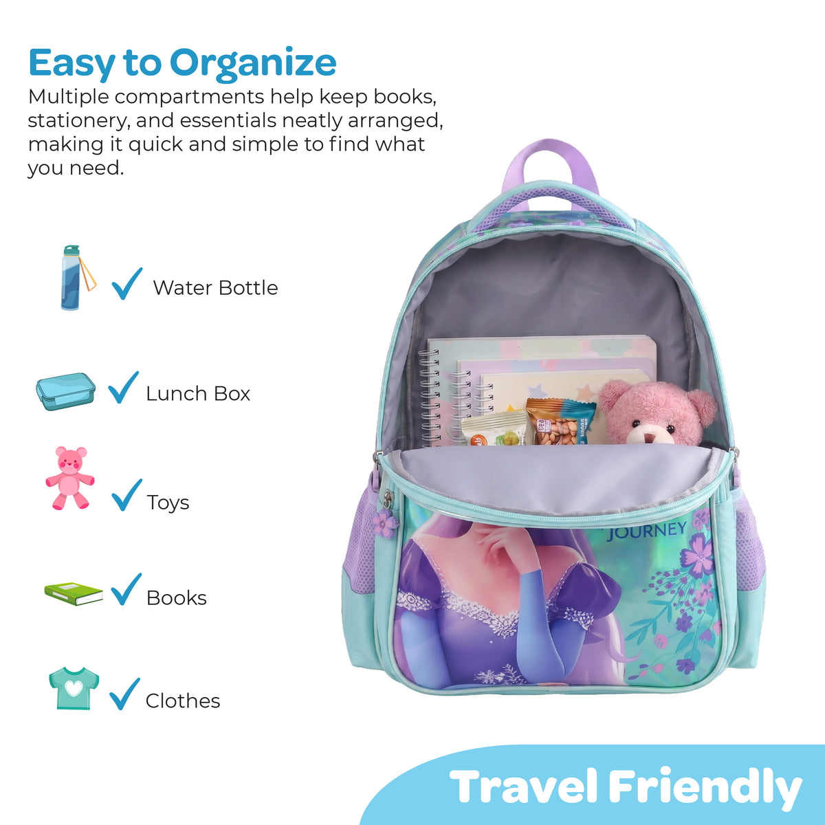MOON Elsa 3 in 1 Kids School Backpack Set