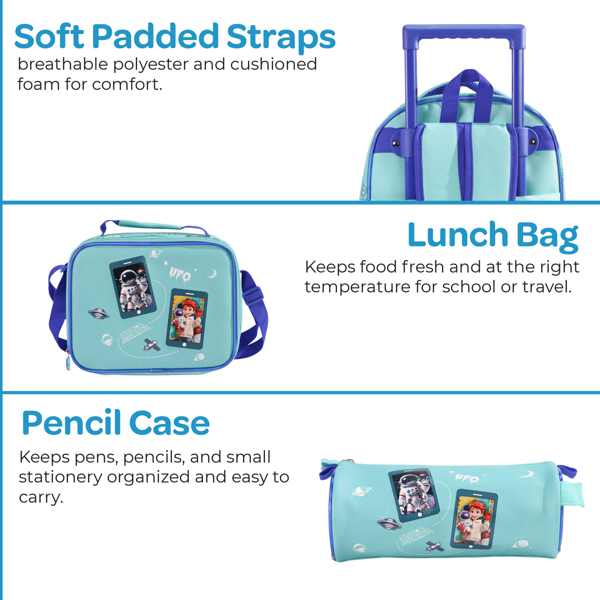 MOON Astronaut 3-in-1 Trolley School Bag Set
