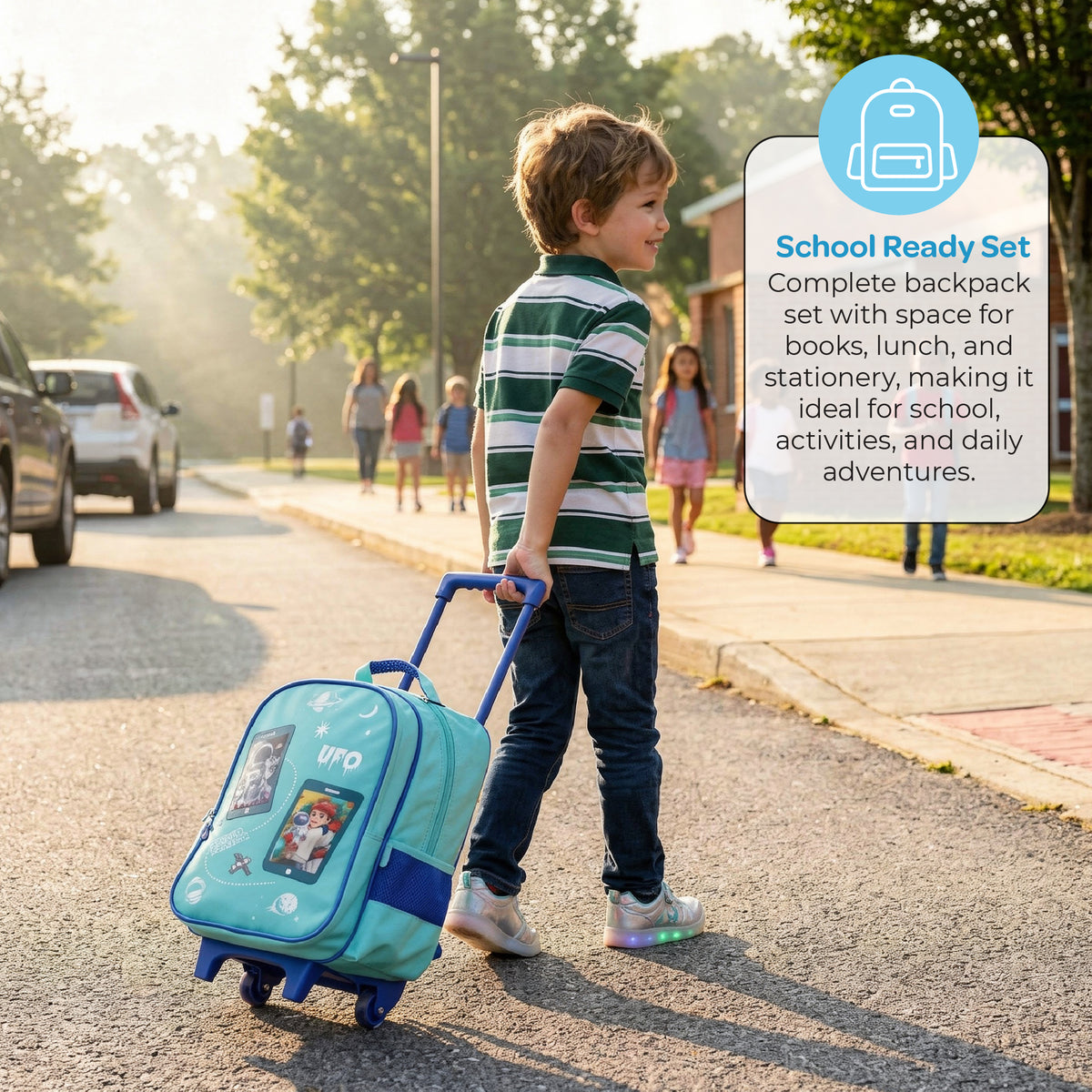 MOON Astronaut 3-in-1 Trolley School Bag Set