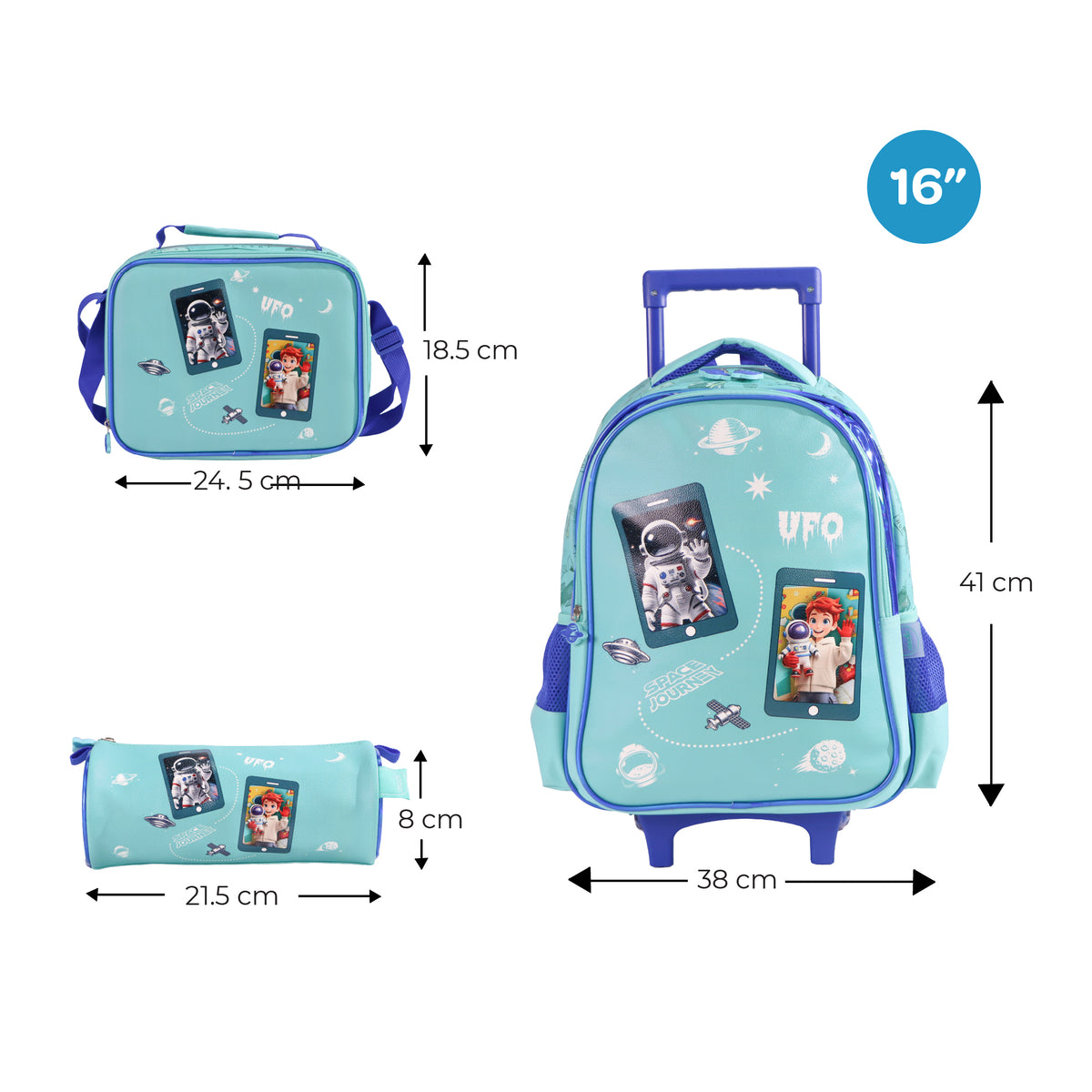 MOON Astronaut 3-in-1 Trolley School Bag Set