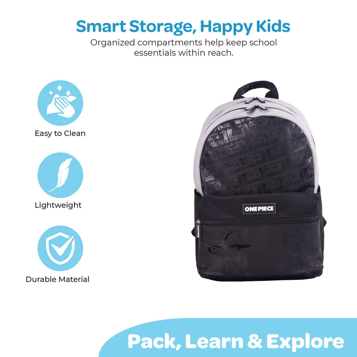 MOON Licensed One Piece 3-in-1 Kids School Backpack set