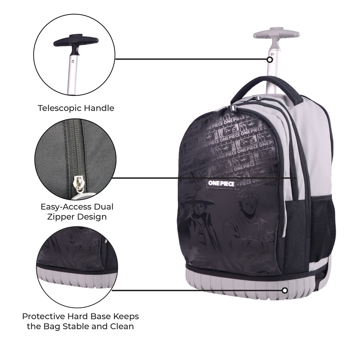 MOON Licensed One Piece 3 in 1 Kids Trolley Set