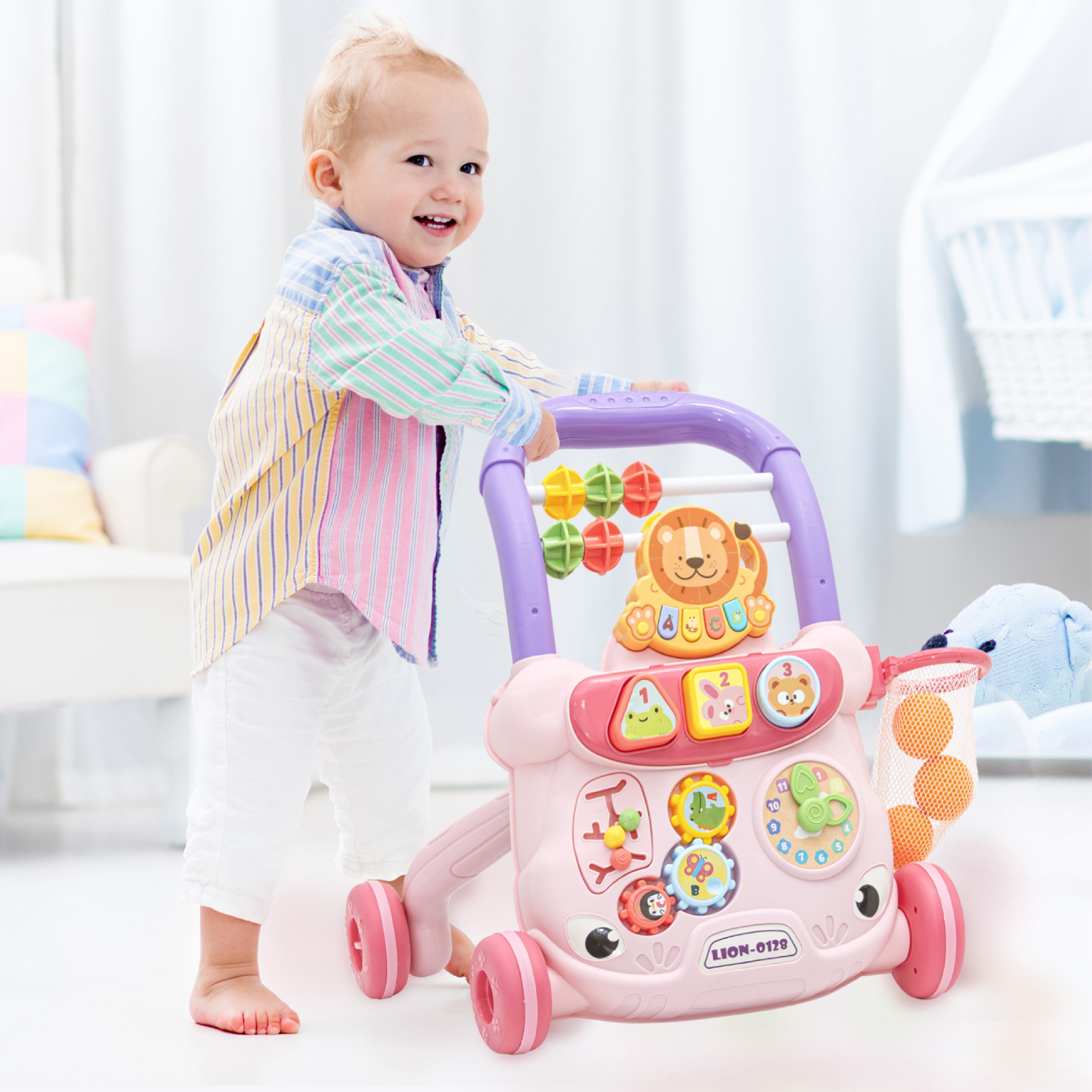 MOON Baby Push Activity Walker- Pink