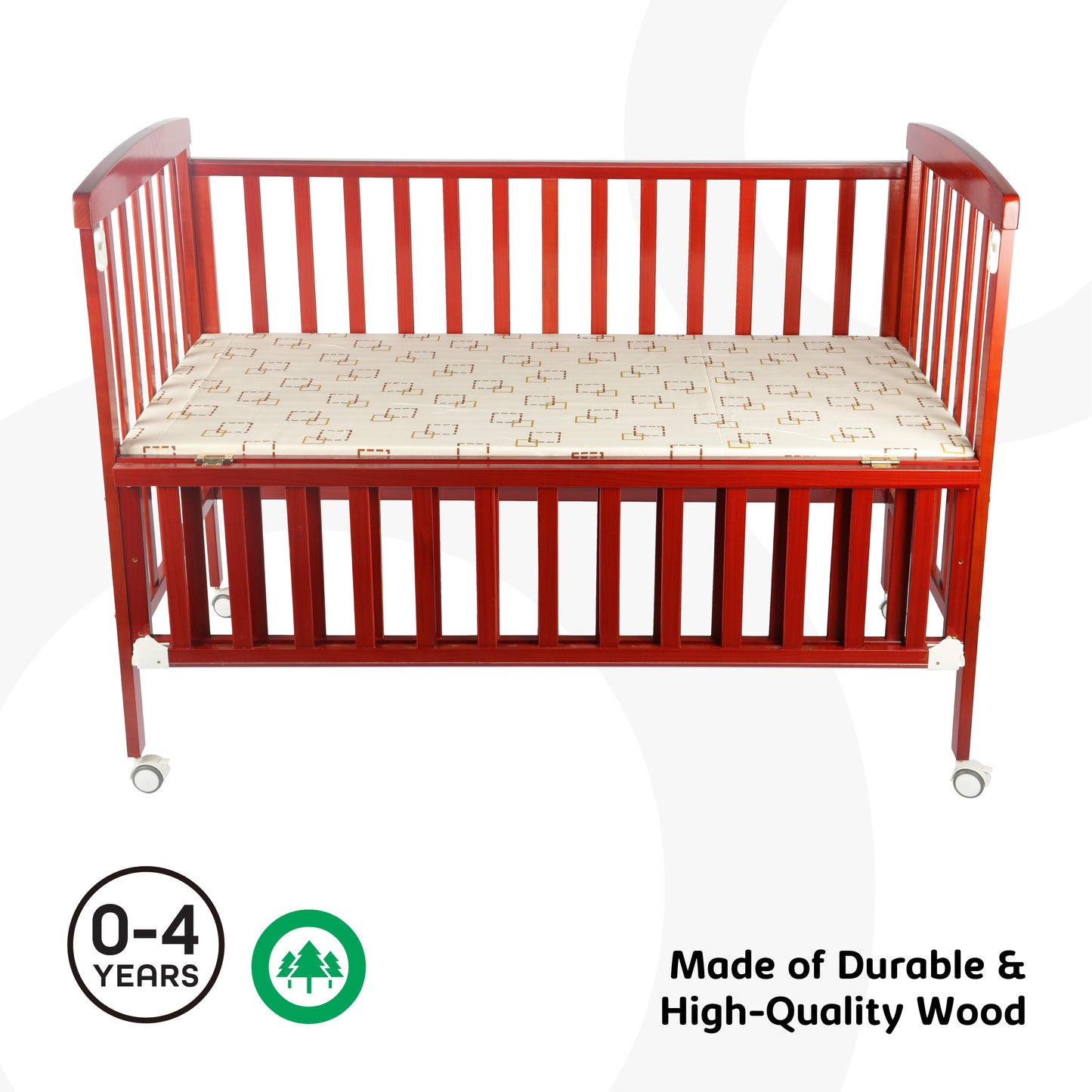 MOON Wooden Portable crib(129X69X96 cm) -Natural wood