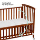 MOON Wooden Portable Crib Brown / Baby Crib Organizer  / Crib & Pram Mattress (Classic Foam Moses Basket Mattress)