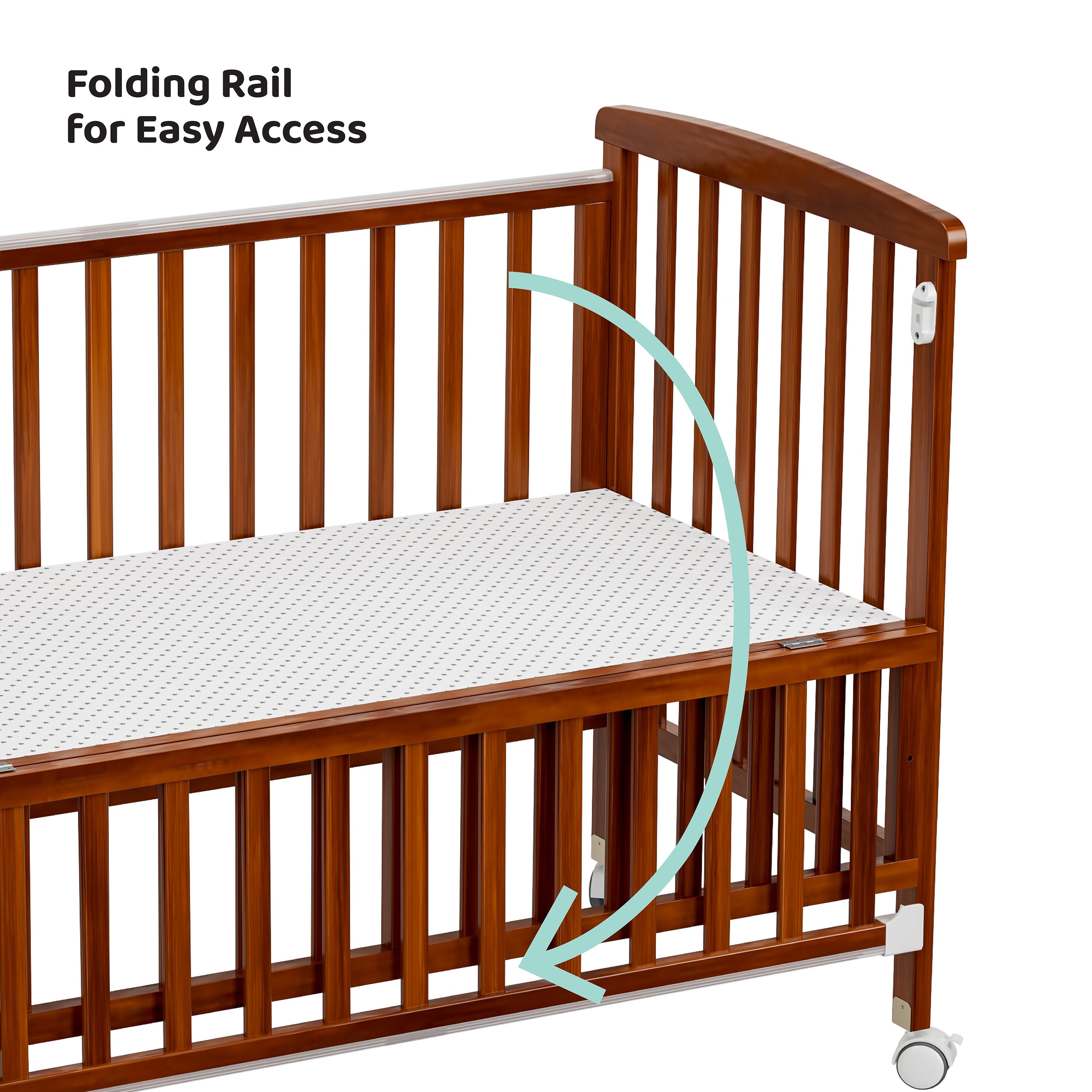 MOON Wooden Portable Crib Brown / Baby Crib Organizer  / Crib & Pram Mattress (Classic Foam Moses Basket Mattress) - The Moon Brand™