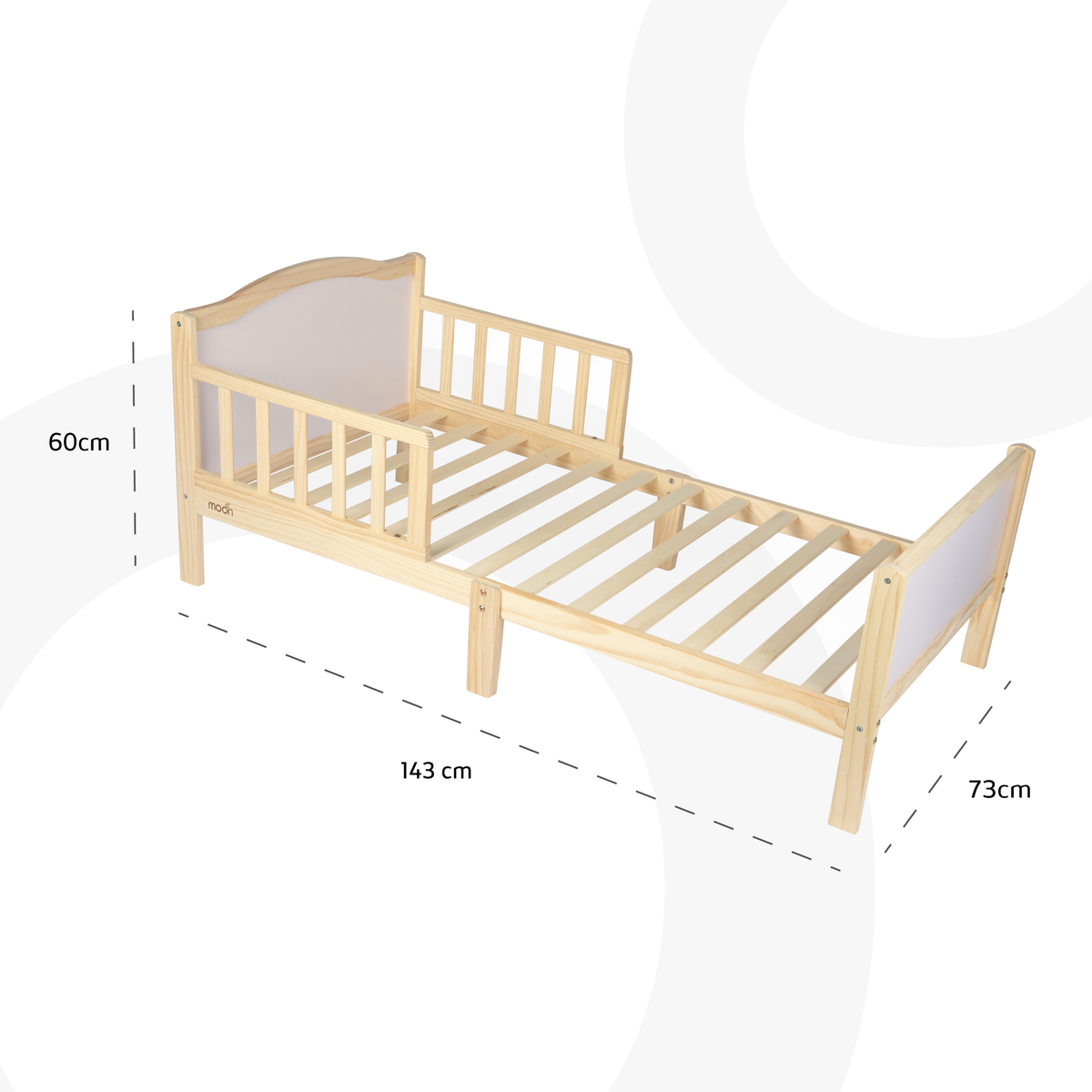 Wooden Toddler Bed(143 x 73 x 60)-Natural wood - The Moon Brand™