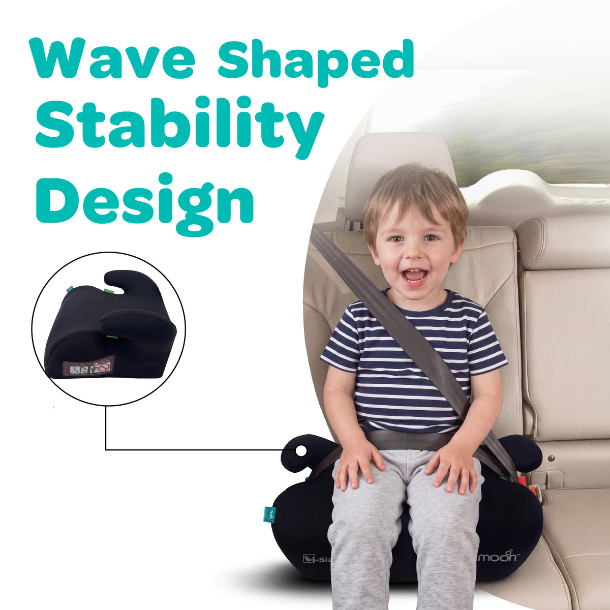 MOON Elvo Baby Booster Car Seat - Black — The Moon Brand product image