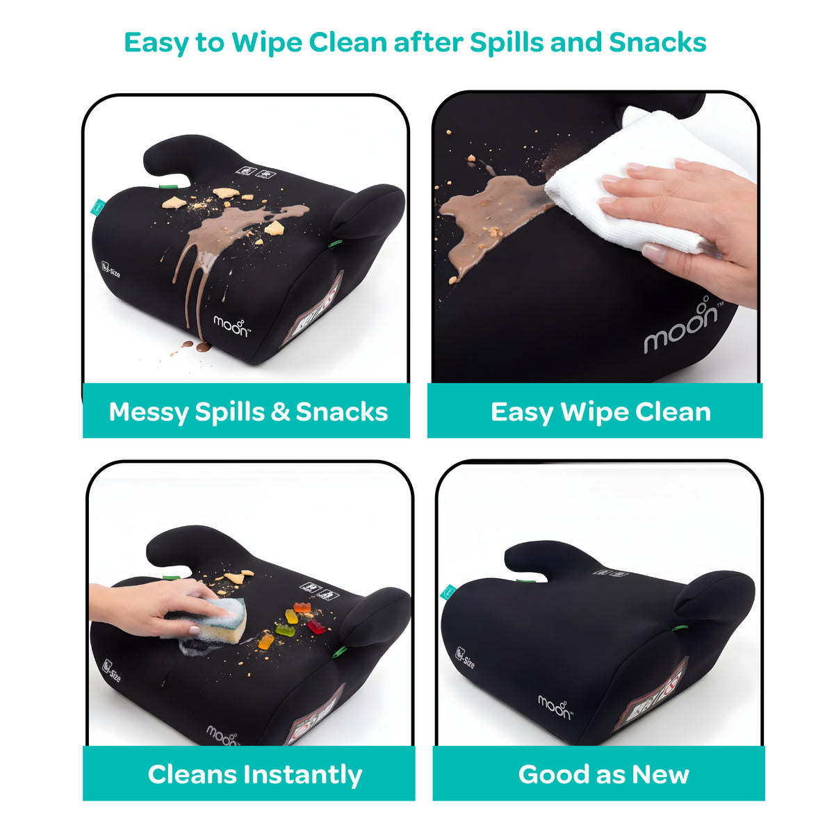 MOON Elvo Baby Booster Car Seat - Black — The Moon Brand product image