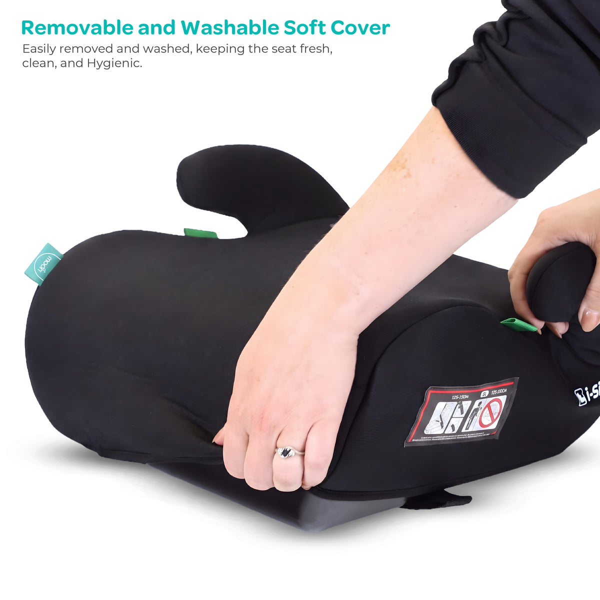MOON Elvo Baby Booster Car Seat - Black — The Moon Brand product image